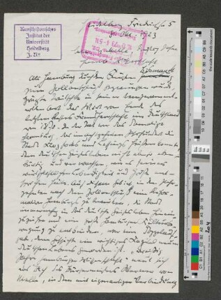 Brief an Werner von Melle