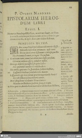 P. Ovidii Nasonis Epistolarum Heroidum Libri.