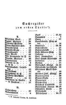 Sachregister zum ersten Theile