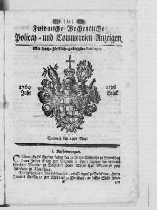 21tes Stück, Ausgabe vom 24. May 1769