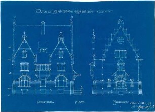 Metzendorf, Heinrich; Lorsch; Spar- und Leihkassengebäude - Ost - u. Nordseite (Ansichten)