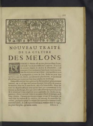 Nouveau traite de la culture des melons.