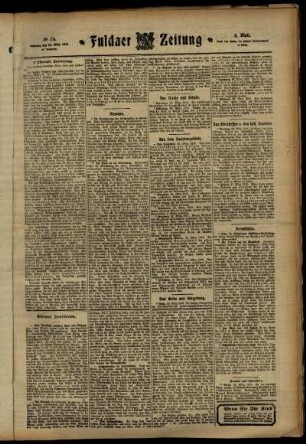 Vierte Ausgabe vom Samstag, den 30. März 1912.