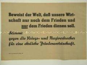 Maueranschlag mit einer Propaganda-Losung zum Volksentscheid in Sachsen