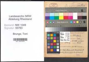Entnazifizierung Toni Brungs , geb. 14.08.1908 (Spediteur)