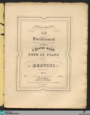 Grand divertissement brillant à quatre main pour le piano : op. 155