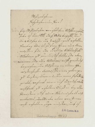 Brief von Franz Varrentrapp an Joseph Heller