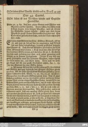 Das 43. Capitel. Gott loben ist des Menschen höchste und Englische Herrlichkeit.