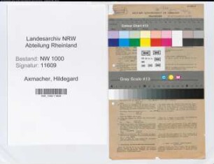 Entnazifizierung Hildegard Axmacher, geb. 14.09.1910 (Bankangestellte)