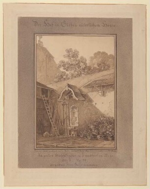 Goethe-Haus. Hofansicht mit Brunnen