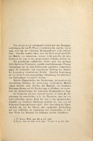 Über die Beugung des Lichtes an einem geraden, scharfen Schirmrande