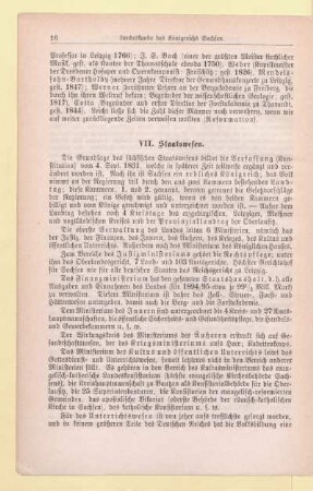 VII. Staatswesen