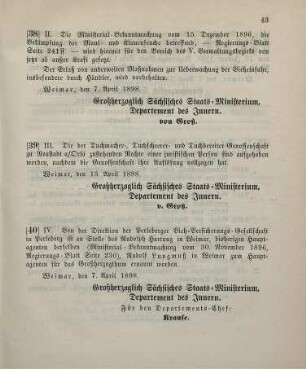 40. Ministerial-Bekanntmachung, betreffend Wechsel in der Hauptagentur der Perleberger Viehversicherungs-Gesellschaft in Perleberg