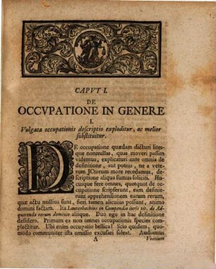 Dispvtatio Inavgvralis Ivridica De Ivre Privatorvm Circa Occvpationem