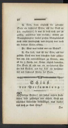 Schluß der Versammlung