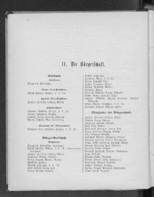 II. Die Bürgerschaft.