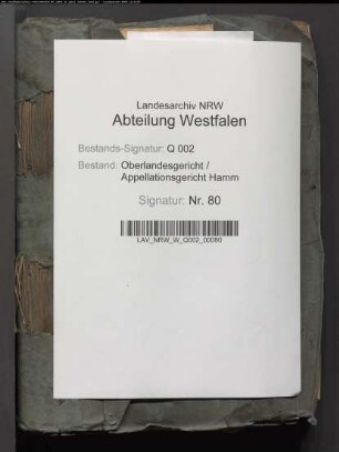 Einrichtung und Dienstführung beim Kreisgericht Iserlohn, Band I