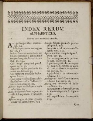 Index Rerum Alphabeticus.