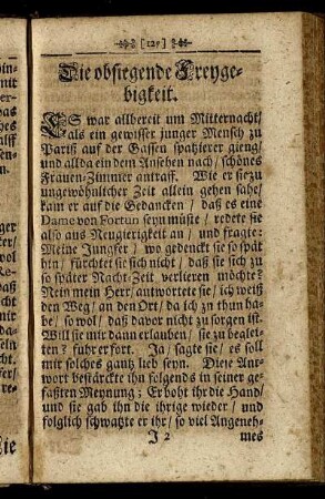 Die obsiegende Freygebigkeit.