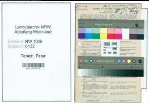 Entnazifizierung Peter Tebest , geb. 19.03.1890 (Postbeamter)