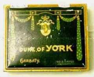 Blechdose für 100 Zigaretten "Duke of York / Garbáty. Gold Tipped"