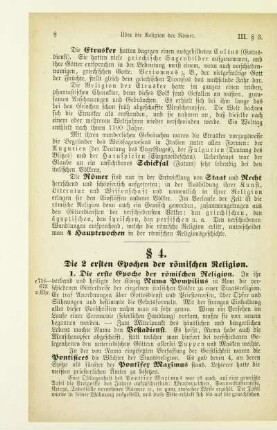 § 4. Die 2 ersten Epochen der römischen Religion