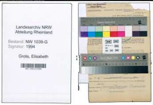 Entnazifizierung Elisabeth Grote , geb. 02.12.1901 (Studienraetin)