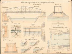 Dortmund-Ems-Kanal Brücke Mengede-Waltrop: Lageplan 1:2500, Ansicht, Grundriss, Schnitte 1:200, 1:100