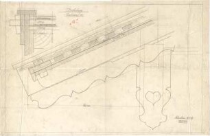 Littmann, Max; Bocksberg; Stallgebäude und Bauernhaus - Bauernhaus, Dach (Schnitt, Detail)