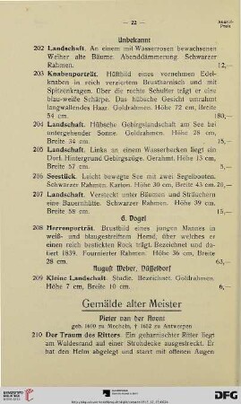 Gemälde alter Meister (Nr. 210-281)