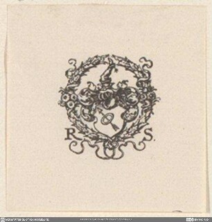 [Wappen Pfeil durch Ring in Kranz]