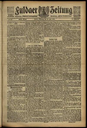 Erste Ausgabe vom Dienstag, den 23. Juli 1912.