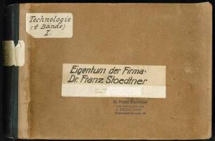 Angebotsalbum von F. Stoedtner. Album 235. Technologie. Band I. Kartoneinband; ca. 17 x 25 x 2 cm (1900/1940). Dresden: SLUB/DF 2017.C.138