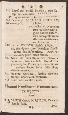 Nummi Familiarum Romanarum ex argento