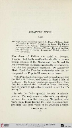 Chapter XXVII: 1516