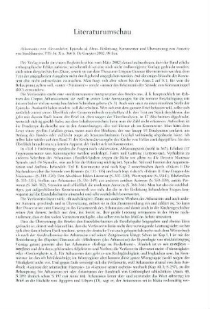 337-340 [Rezension] Athanasius Alexandrinus, Epistula ad Afros