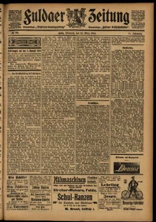 Zweite Ausgabe vom Mittwoch, den 23. März 1904.