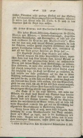 14) Ueber Sturm- und Wasserfluth-Versicherung.