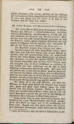 14) Ueber Sturm- und Wasserfluth-Versicherung.