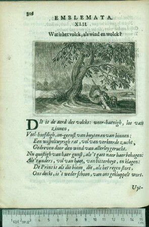Emblemata. XLII. Wat is het volck, als wind en wolck?