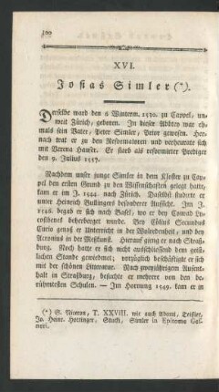 XVI. Josias Simler.