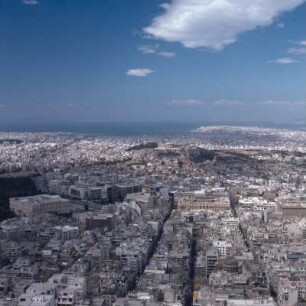 Athen, Akropolis, Lykabettos-Blick. Akropolis und Piräus