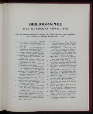 BIBLIOGRAPHIE DES OUVRAGES CONSULTÉS
