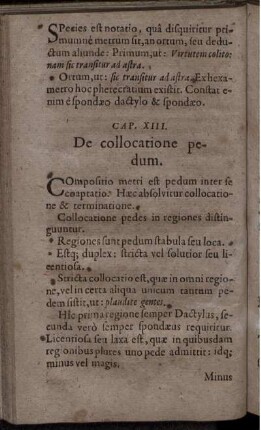 Cap. XIII. De collocatione pedum