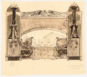 Gedenkblatt: Ansichten (Variante zu Inv.Nr. 19683/ 85/ 86/ 87)