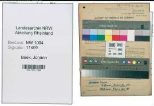 Entnazifizierung Johann Beek , geb. 30.11.1901 (Arbeiter)