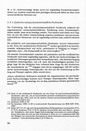 3.3.2 Juristische und psychowissenschaftliche Denkweisen