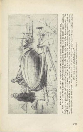 Heinrich Zille beim Ausflicken seines alten Bootes am Rummelsburger See