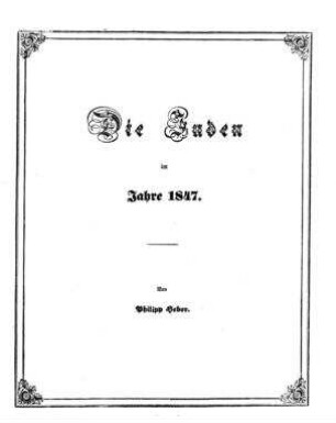 Die Juden im Jahre 1847 / von Philipp Heber
