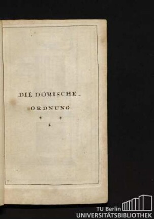 Die dorische Ordnung